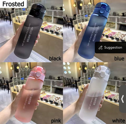 “Hello Water” Frosted/Transparent Water Bottle