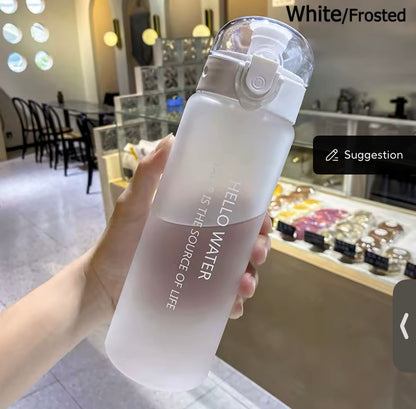 “Hello Water” Frosted/Transparent Water Bottle