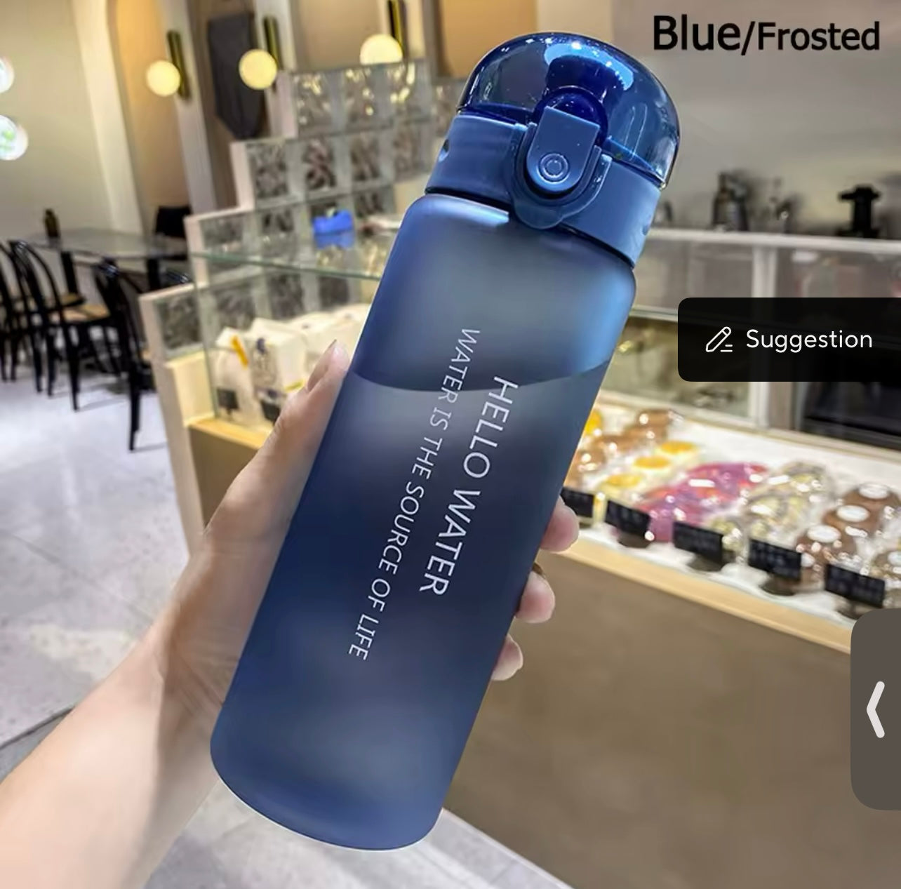 “Hello Water” Frosted/Transparent Water Bottle