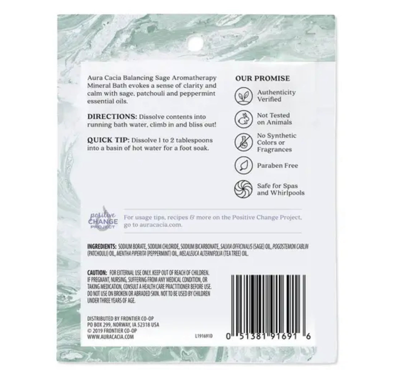 Aura Cacia - Aromatherapy Mineral Bath "Balancing Sage" - 2.5 Oz - Case Of 6