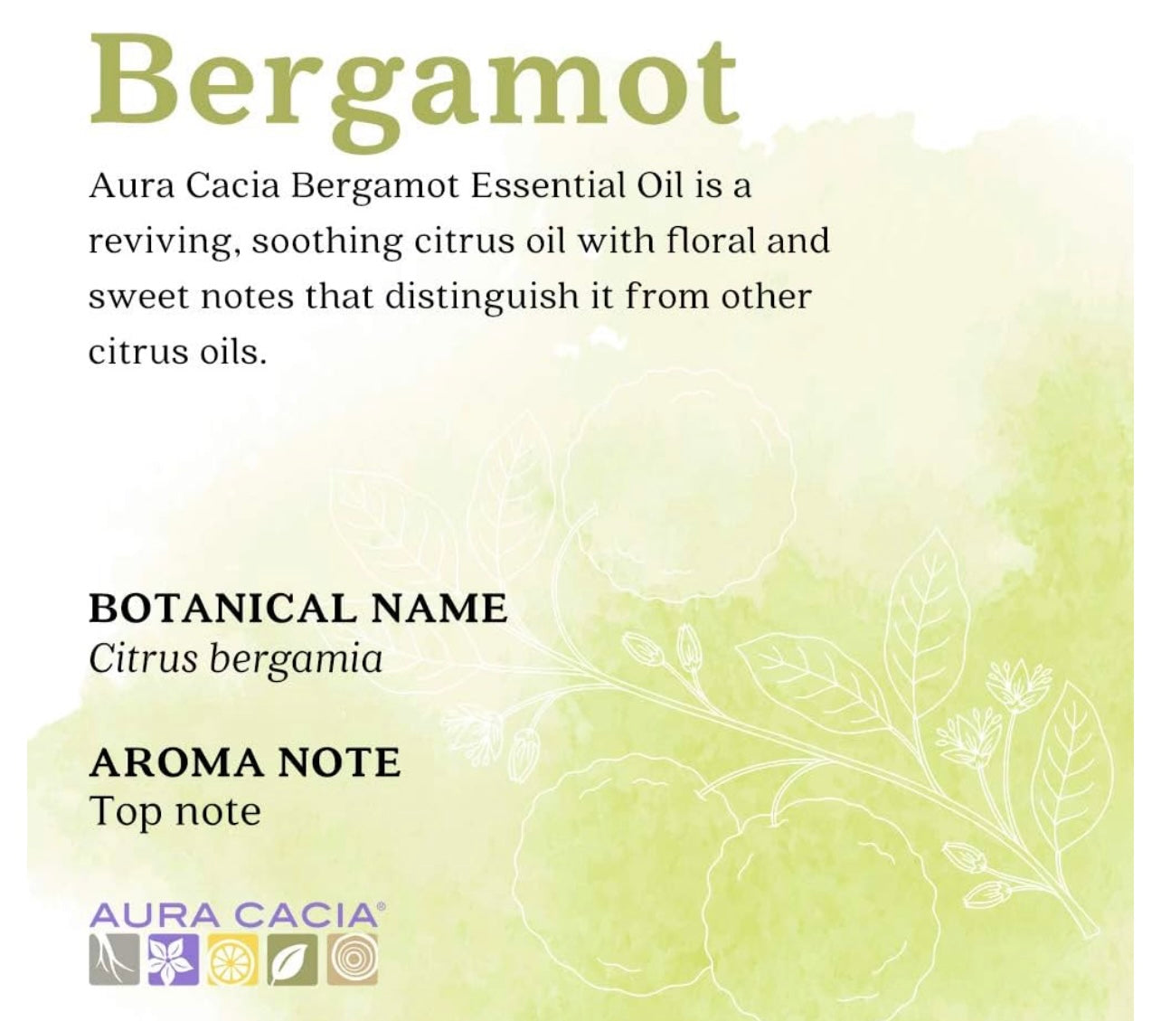 Aura Cacia: "Bergamot" Uplifting Essential Oil - 0.5 Fl Oz