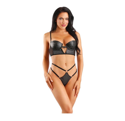 Quilted Mesh Lingerie Set - L/XL