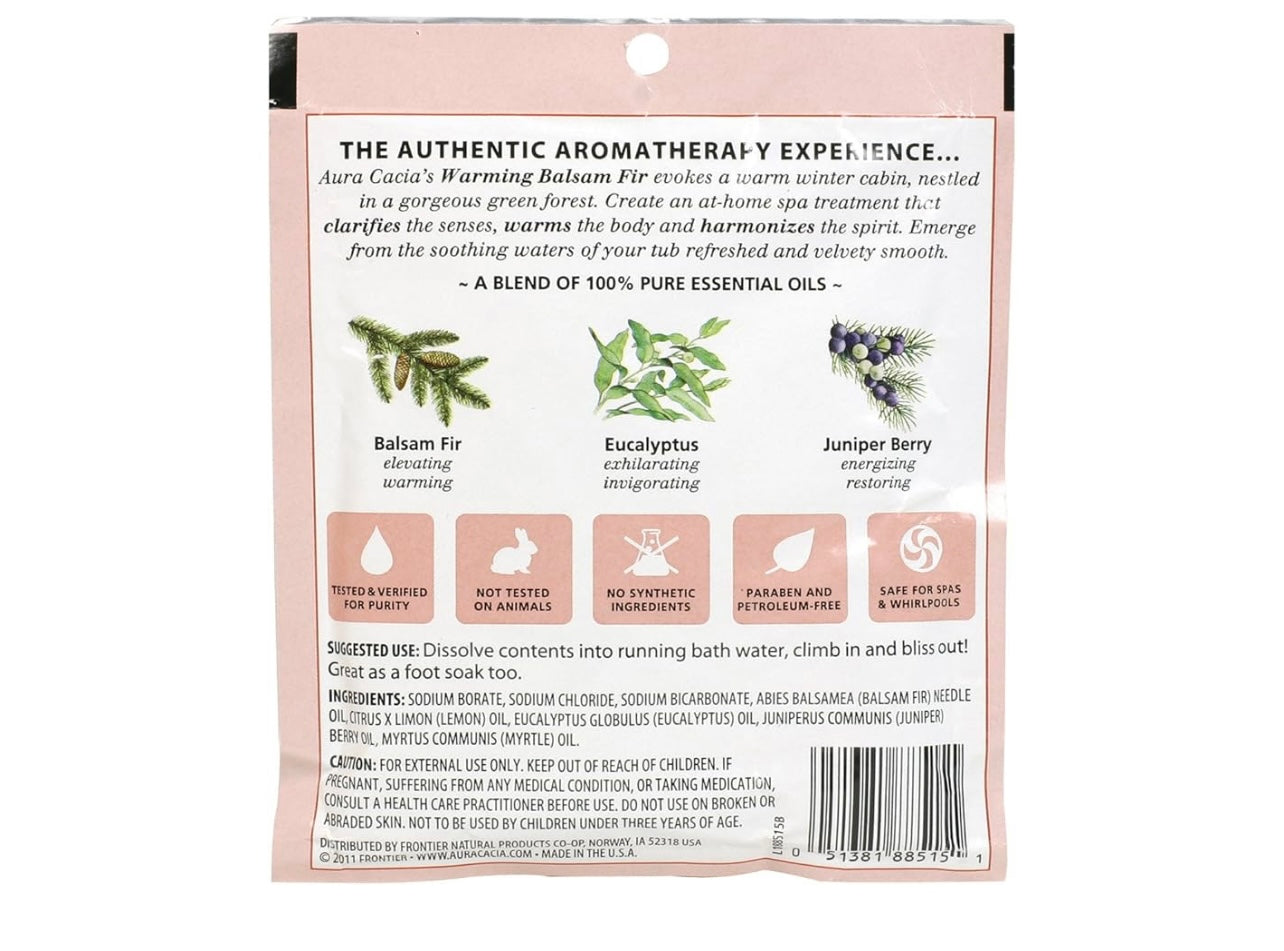 Aura Cacia - Aromatherapy Mineral Bath "Warming Balsam Fir" - 2.5 Oz - Case Of 6